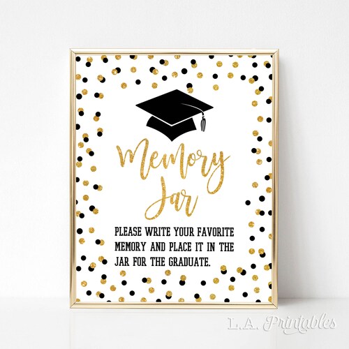 Graduation Memory Jar Grad Party Graduate Advice Cards | Etsy