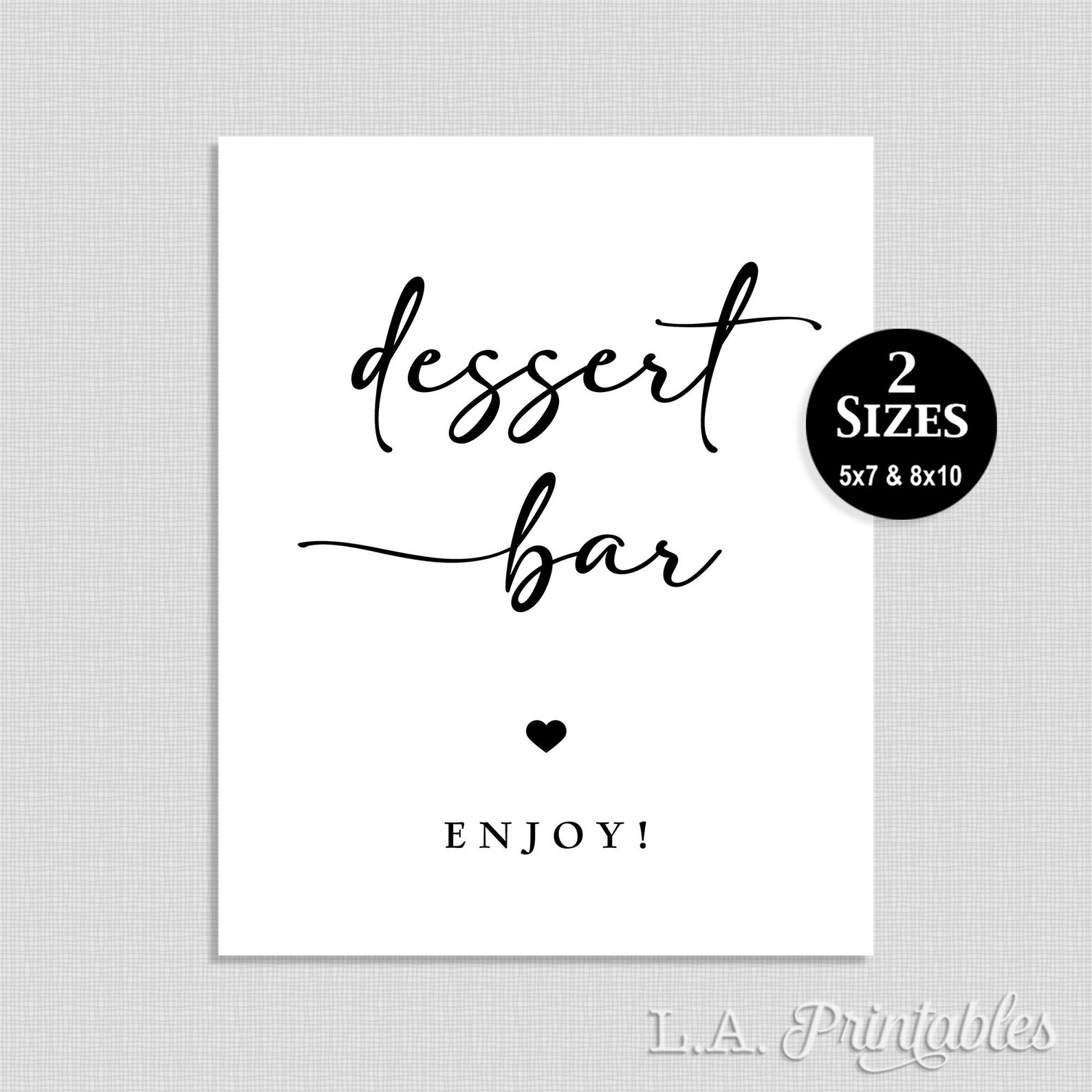 Minimalist Dessert Bar Party Sign Dessert Table Sign Black & Etsy