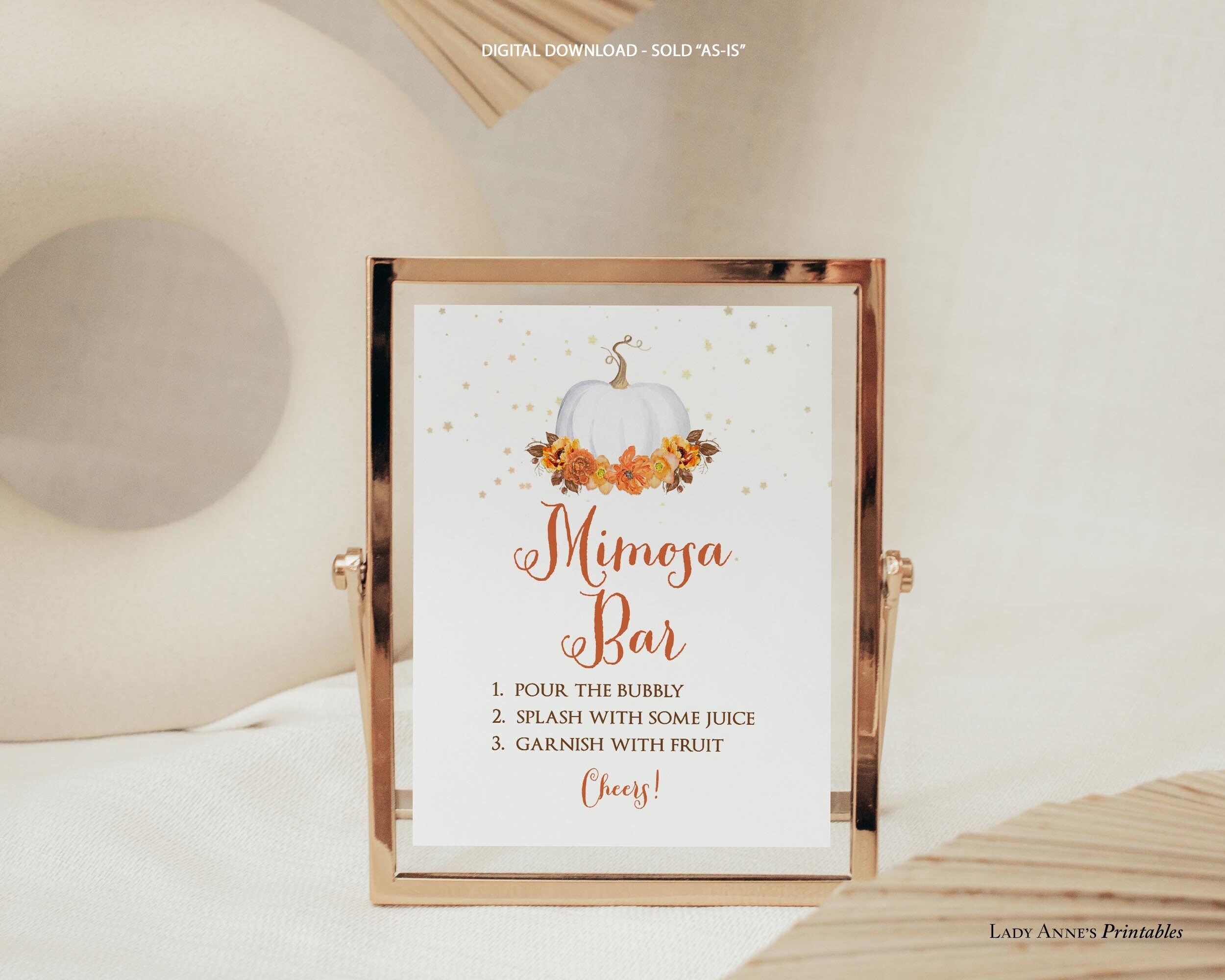 Greenery Tropical Mimosa Bar Sign – D493 - Baby Printables