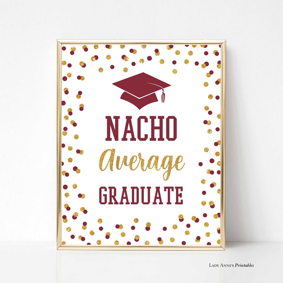 EDITABLE Nacho Average Graduate Graduation Party Sign Etsy