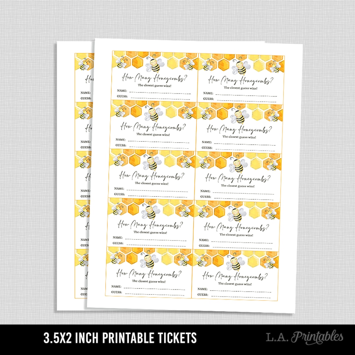 Guess How Many Honeycombs Baby Shower Game Honey Bee Guess - Etsy