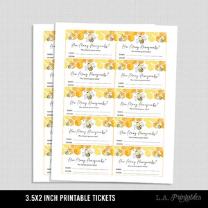 Guess How Many Honeycombs Baby Shower Game, Honey Bee Guess How Many ...