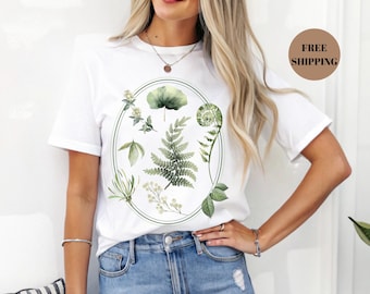 Fern Botanical Women’s T-Shirt | Minimal Nature Plant Lover Tee | Nature Graphic Shirt