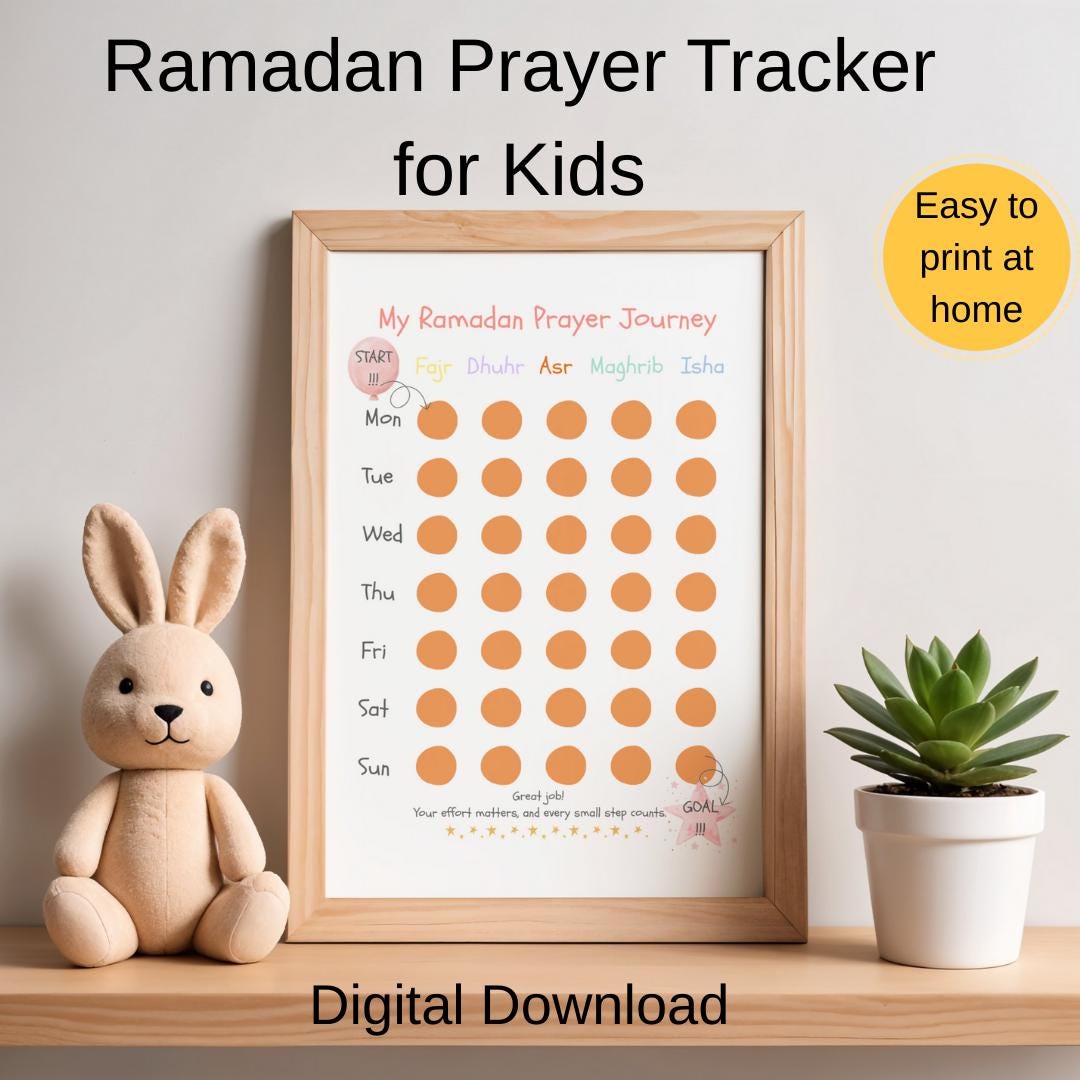 Ramadan Prayer Tracker for Kids Muslim Daily Salah Journey Printable - Etsy