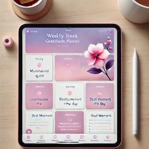 Planner Gratitudine PDF – Diario Stampabile 7 Giorni | Benessere Mentale, Self-Care, Mindset Positivo, Digital Journal