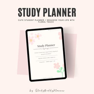 Blomsterstudieplanerare PDF | Estetisk utskrivbar och digital studentplanerare | Pomodoro + Dagliga, veckovisa, månadsvisa layouter