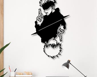 Minimal Anime Metal Wall Art | Gojo Silhouette Sculpture