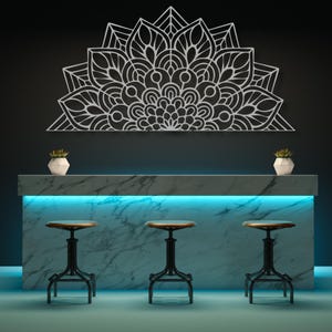 Bohemian Lotus Mandala Metal Wall Art: Zen Yoga Decor