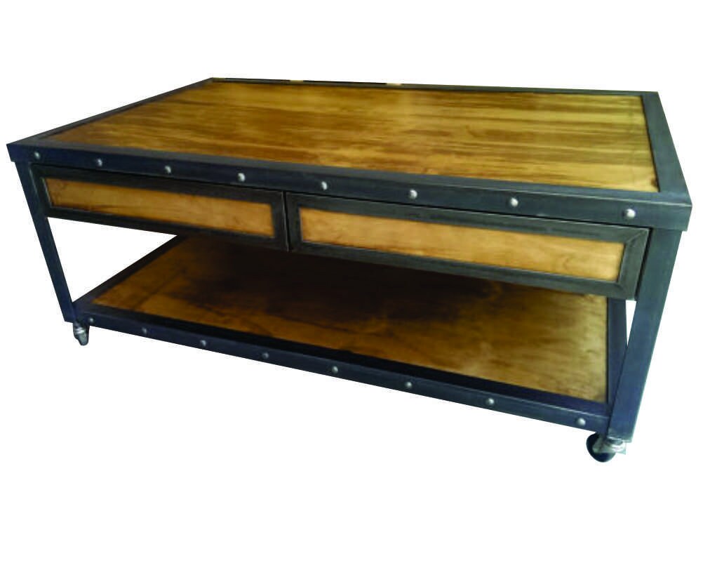 Industrial Coffee Table with Drawers 019 Industrial Style Etsy