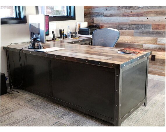 Industrial Office Desk File Cabinet 066 Industrial Style Etsy