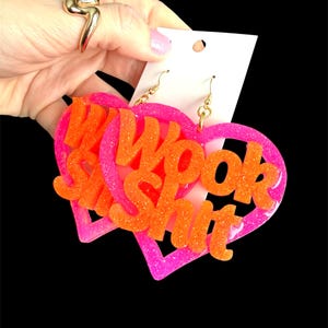 Custom Wook Shit Heart Earrings, Phish & Grateful Dead Inspired Jewelry