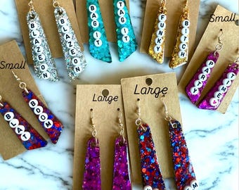Customized Word/Song Dangle Earrings