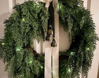 Leather Christmas Bell Wreath Hangers