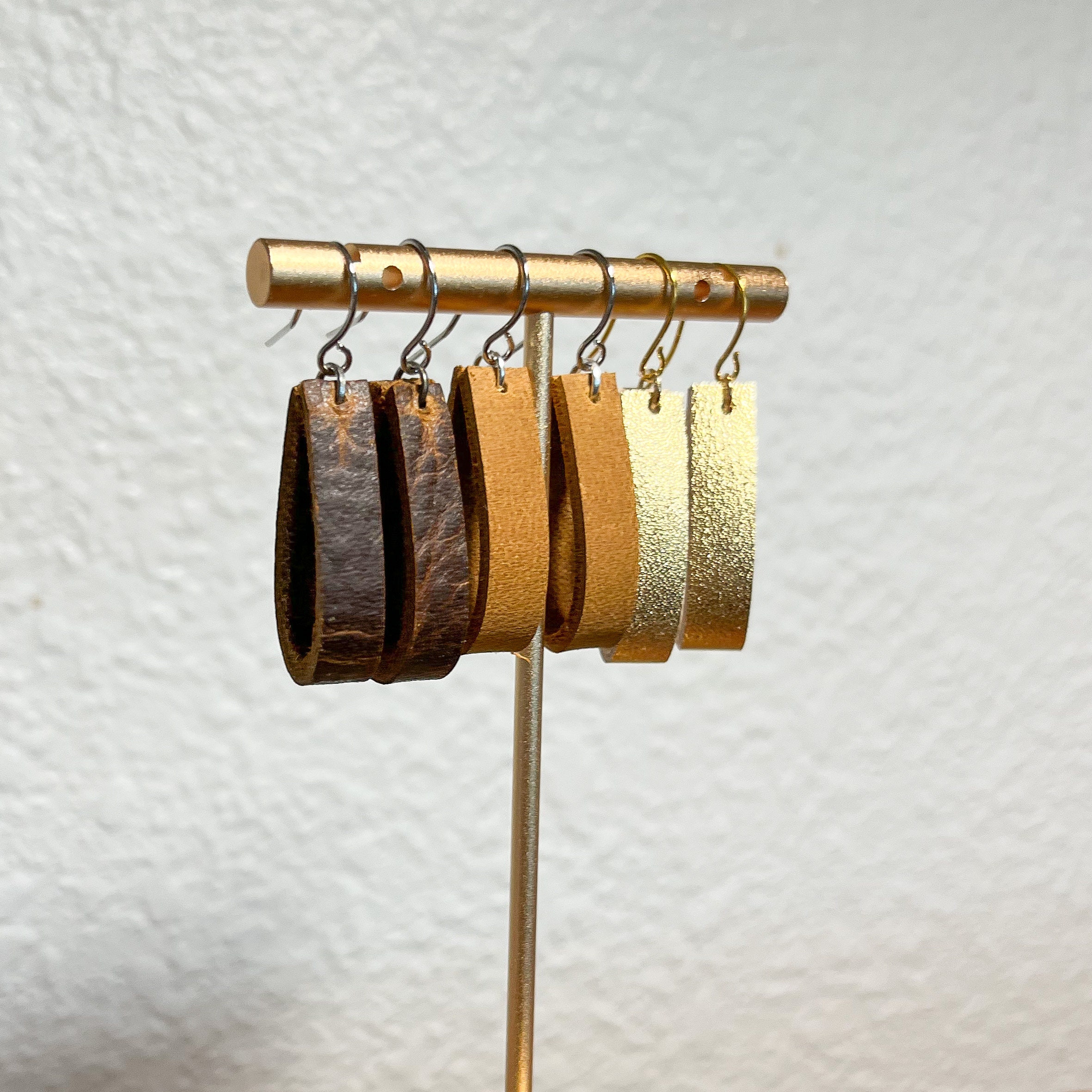 Simple Leather Loop Earrings