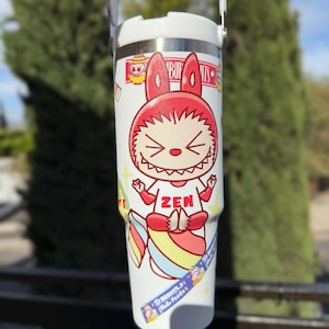 Labubu Zen Tumbler Cup: THE MONSTERS x I Have a Seat, Kawaii Travel Mug