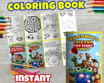 Toy Story Coloring Book, ToyStory Mini Party Edition (Instant Download) - T22