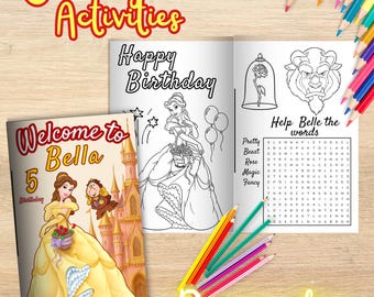 Editable Bella Coloring Book with Activities, Beauty and the Best, Prince Bella,  (Digital File) - B126