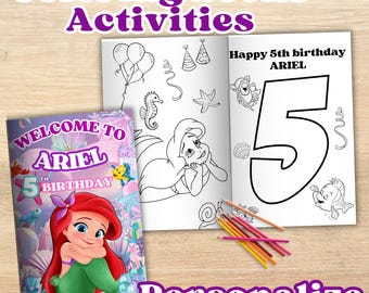 Editable Baby Mermaid Coloring Book, Under the Sea Activities (Digital File)