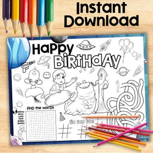 Elio Birthday Placemat, Elio Party, Elio Coloring Activity Mat, Elio Kids Party Activity, Elio Coloring Page, INSTANT DOWNLOAD E55