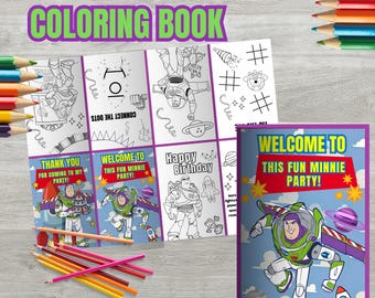 Buzz Lightyear Mini Coloring Book, Kids Activity (INSTANT DOWNLOAD) B89