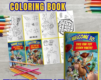 Mini livre de coloriage Toy Story, ToyStory Party d'anniversaire (téléchargement instantané) T22