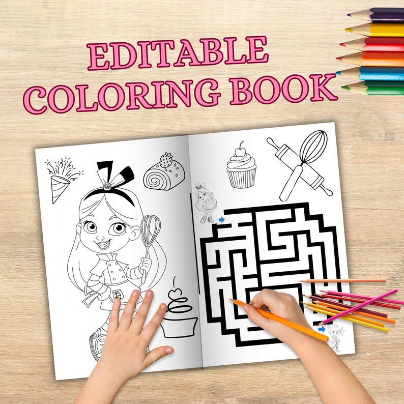 Alice Wonderland Bakery Mini Coloring Book, Bakery Birthday Activities ...