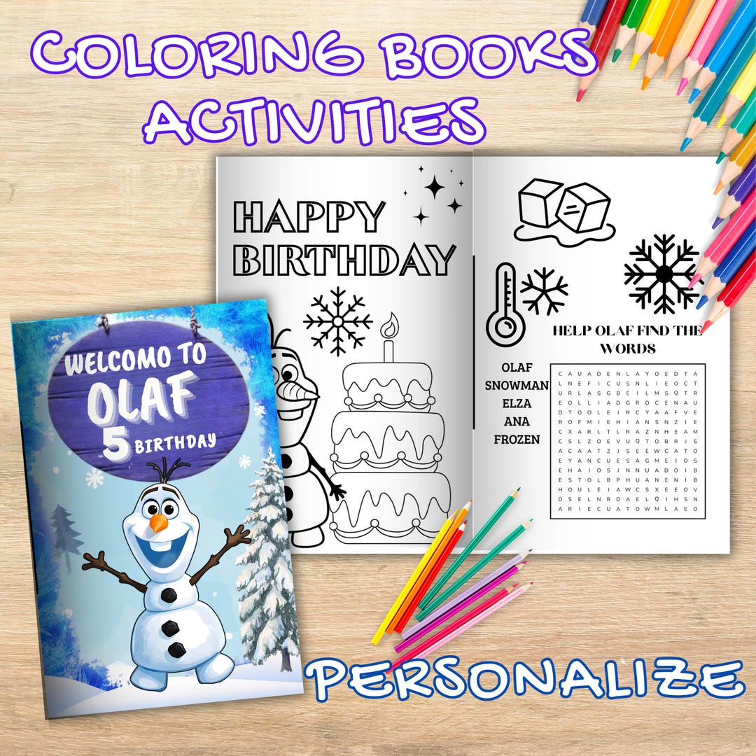 Olaf Book Charters Editable Olaf Coloring Book With Activities (digital File) - O104 - Etsy