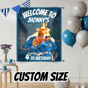 Fantastic four Background Design, Personalized Banner, Fantastic four Birthday Party, Decoration, Custom Sign,Custom banner,DIGITAL FILE F63