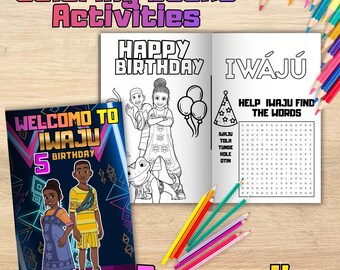 Editable Iwaju Coloring Book, Magic Birthday Activities (Digital File) - I101