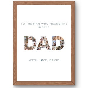 Collage fotografico personalizzato per la festa del papà • Regalo stampabile per papà • Modello Canva modificabile • Arte murale digitale personalizzata