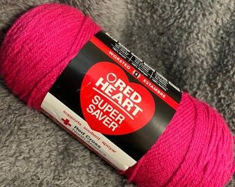 Yarn- red heart super saver- color Shocking Pink 364 yrds- ready to ship- non smoke/pet home 7 0z skein