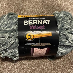 Bernat velvet yarn in color mint chip