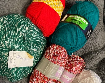 Destash yarn -Christian de Falbe- bernat unger- spinnerin- pomfret wool destash Lot of 6. Ready for your creativity