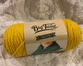 Big twist value Yarn premium acrylic yarn in color  Gold  4 medium weight yarn no pet smoke home 371 yards retired