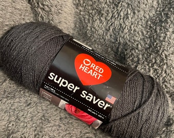 Yarn- red heart super saver- color Charcoal 364 yrds- ready to ship- non smoke/pet home 7 0z skein