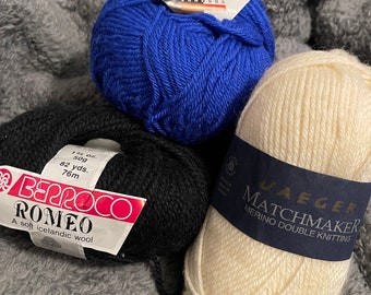 Jaeger merino double knitting Christian de falbe wool berroco icelandic wool crochet knitting discontinued lot of 3 all new