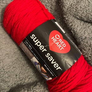 Yarn- red heart super saver- color Cherry Red 364 yrds- ready to ship- non smoke/pet home 7 0z skein