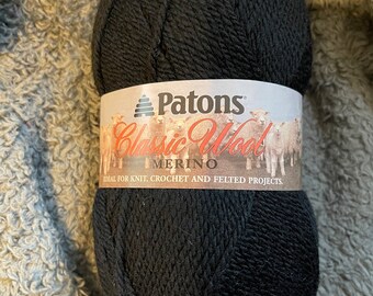 Patons Classic Wool Merino  100% wool worsted yarn  pure wool- in color Black