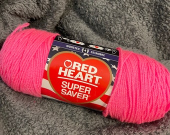 Yarn- red heart super saver- color Pretty in Pink 364 yrds- ready to ship- non smoke/pet home 7 0z skein