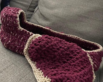 Crochet Doll Bassinet Cradle with Blanket, Fits American Girl Doll
