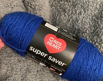 Yarn- red heart super saver- color Royal 364 yrds- ready to ship- non smoke/pet home 7 0z skein