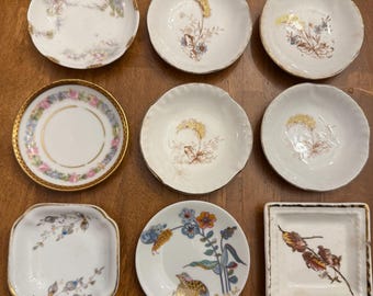 Butter pat floral prints square pat vintage antique pieces select your choice