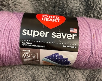 Yarn- red heart super saver- color Orchid- 364 yrds- ready to ship- non smoke/pet home 7 0z skein