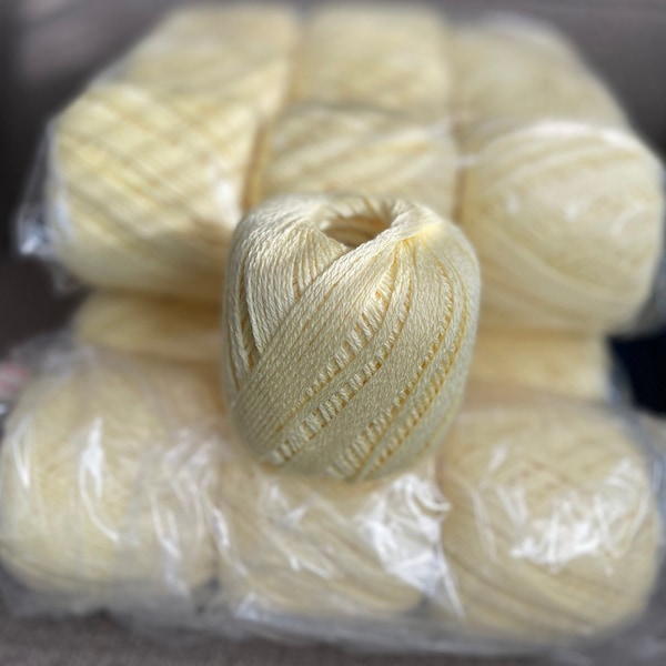 Last skein rare find Cotton yarn 100% unlabeled  cotton   Crochet thread Crochet yarn  Yellow