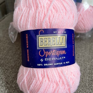 Bernat Berella sportspun Weight Knitting listing soft pink yarn