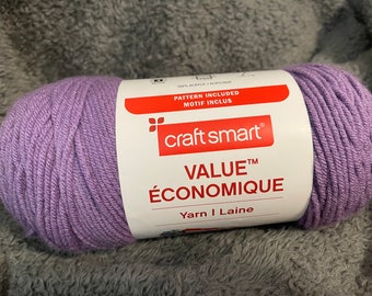 Craft smart value Yarn acrylic yarn in color  Amethyst      4 medium weight yarn no pet smoke home 354 yards