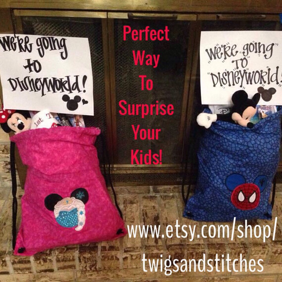 Disney Drawstring Backpack with monogrammed name Etsy