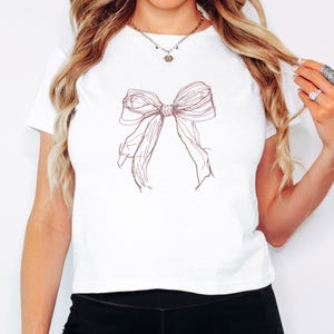Coquette Bow Shirt Y2K Baby Tee, Coquette Baby Tee, Soft Girl Shirt, Y2K Crop Top, Girly Shirt, Messy Coquette, Cottagecore Aesthetic