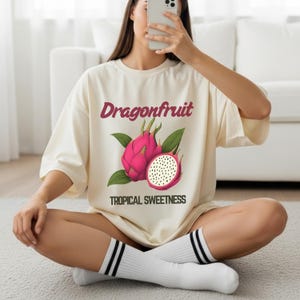 Dragonfruit Shirt, Fruits Graphic Tee, Retro Label Shirt, Summer Fruit Shirt, Farmers Market Tee, Girly Graphic Top, Cottagecore Aesthetic