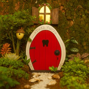 Fairy Door for Tree Outdoor | Green Fairy Garden Door | Whimsical Yard Decor | Magical Fairy House Entrance | Tooth Fairy Door Gift